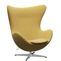 3316 Ægget loungestol, stel i børstet aluminium af Arne Jacobsen