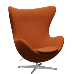 3316 Ægget loungestol, stel i børstet aluminium af Arne Jacobsen