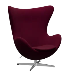 3316 Ægget loungestol, stel i børstet aluminium af Arne Jacobsen