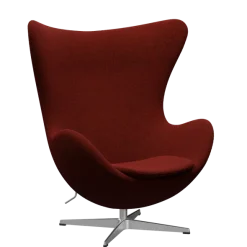 3316 Ægget loungestol, stel i børstet aluminium af Arne Jacobsen