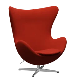 3316 Ægget loungestol, stel i børstet aluminium af Arne Jacobsen