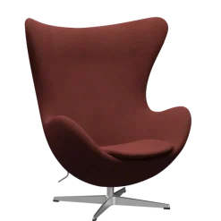 3316 Ægget loungestol, stel i børstet aluminium af Arne Jacobsen