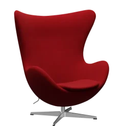 3316 Ægget loungestol, stel i børstet aluminium af Arne Jacobsen