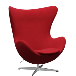 3316 Ægget loungestol, stel i børstet aluminium af Arne Jacobsen