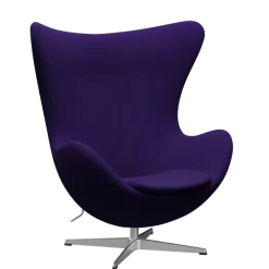 3316 Ægget loungestol, stel i børstet aluminium af Arne Jacobsen