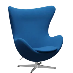3316 Ægget loungestol, stel i børstet aluminium af Arne Jacobsen