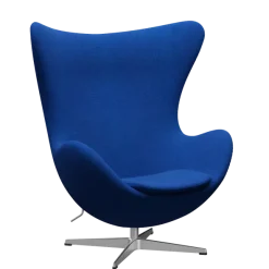 3316 Ægget loungestol, stel i børstet aluminium af Arne Jacobsen