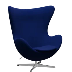 3316 Ægget loungestol, stel i børstet aluminium af Arne Jacobsen