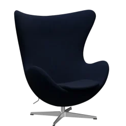 3316 Ægget loungestol, stel i børstet aluminium af Arne Jacobsen