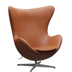 3316 Ægget loungestol, stel i silver grey af Arne Jacobsen