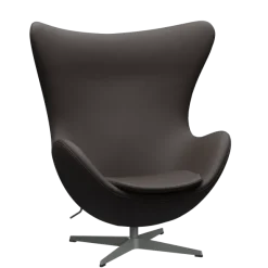 3316 Ægget loungestol, stel i silver grey af Arne Jacobsen