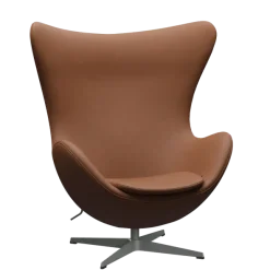 3316 Ægget loungestol, stel i silver grey af Arne Jacobsen