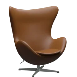 3316 Ægget loungestol, stel i silver grey af Arne Jacobsen