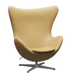 3316 Ægget loungestol, stel i silver grey af Arne Jacobsen