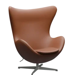 3316 Ægget loungestol, stel i silver grey af Arne Jacobsen