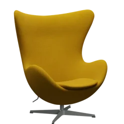 3316 Ægget loungestol, stel i silver grey af Arne Jacobsen