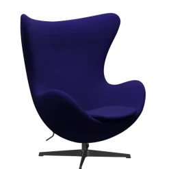 3316 Ægget loungestol, stel i sort af Arne Jacobsen