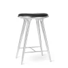 High Stool, aluminium, sort Ultra læder, 69 cm lav barstol fra Mater