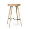 High Stool, sæbebehandlet eg, Pista Sand læder, 74 cm, høj barstol fra Mater