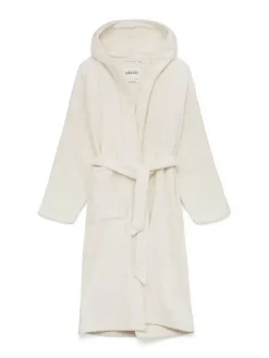 Hooded Terry badekåbe, Pure Ecru fra Aiayu