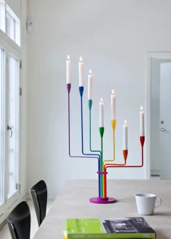 Karlsvognen Table Lysestage, regnbue fra Piet Hein