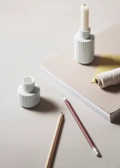 Kronelysestage fra Lyngby Porcelæn