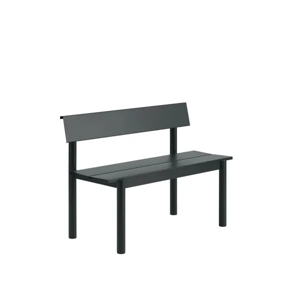 Linear Steel havebænk med ryglæn 110 cm fra Muuto