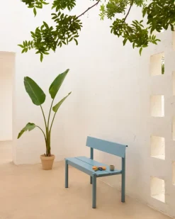 Linear Steel havebænk med ryglæn 110 cm fra Muuto