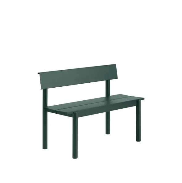 Linear Steel havebænk med ryglæn 110 cm fra Muuto