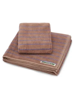 Naram towel - Camel & Ultramarine blue fra Bongusta
