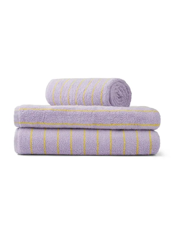 Naram towel - Lilac & Neon yellow fra Bongusta