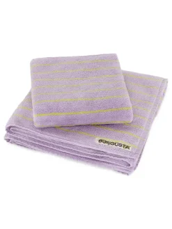 Naram towel - Lilac & Neon yellow fra Bongusta