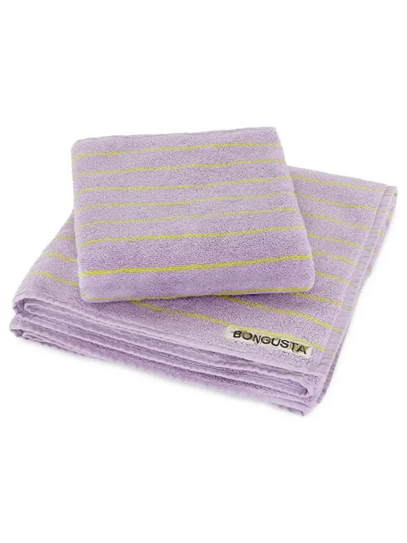 Naram towel - Lilac & Neon yellow fra Bongusta
