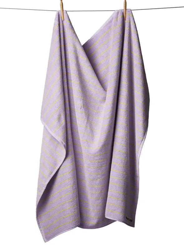 Naram towel - Lilac & Neon yellow fra Bongusta