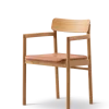 Post Spisebordsstol olieret eg, sædepolstret omni 07 cognac læder fra Fredericia Furniture