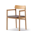 Post Spisebordsstol olieret eg, sædepolstret omni 377 mørkebrun læder fra Fredericia Furniture