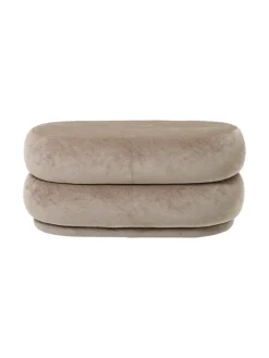 Pouf Oval, faded velvet fra Ferm Living