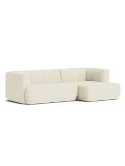 Quilton 2,5 pers. Sofa, Flamiber Cream A5, højre fra Hay