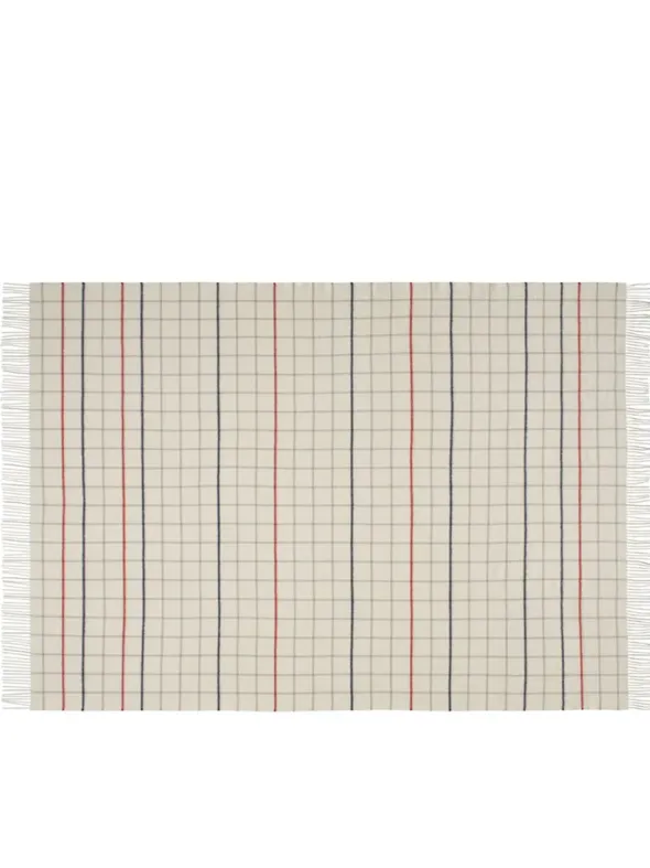 Quito Plaid, white sailor red fra Silkeborg Uldspinderi
