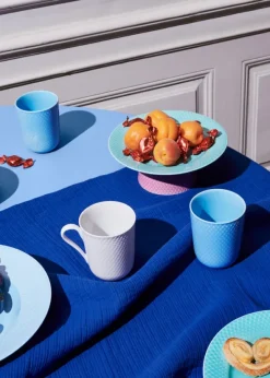 Rhombe krus, blå fra Lyngby Porcelæn