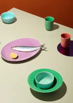 Rhombe krus, grøn fra Lyngby Porcelæn