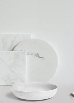 Rhombe serveringsskål, hvid fra Lyngby Porcelæn