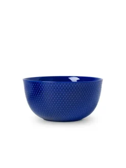 Rhombe skål, mørk blå Ø22 cm fra Lyngby Porcelæn