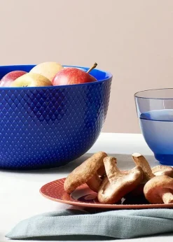 Rhombe skål, mørk blå Ø22 cm fra Lyngby Porcelæn