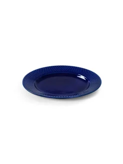 Rhombe tallerken, mørk blå Ø23 cm fra Lyngby Porcelæn