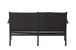 Rén loungesofa, sortmalet eg, sort læder fra Stellar Works