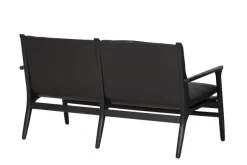 Rén loungesofa, sortmalet eg, sort læder fra Stellar Works