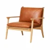 Rén loungestol, large, eg, hynder m. cognac læder