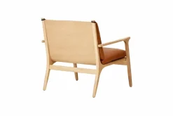 Rén loungestol, large, eg, hynder m. cognac læder