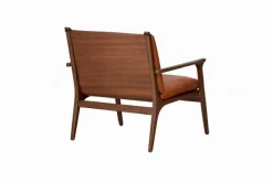 Rén loungestol, large, valnød, hynder m. cognac læder